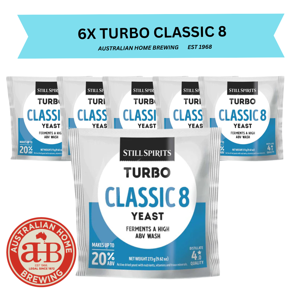 6 pack Still Spirits Turbo Classic 8 Yeast & Turbo Clear 6 pack