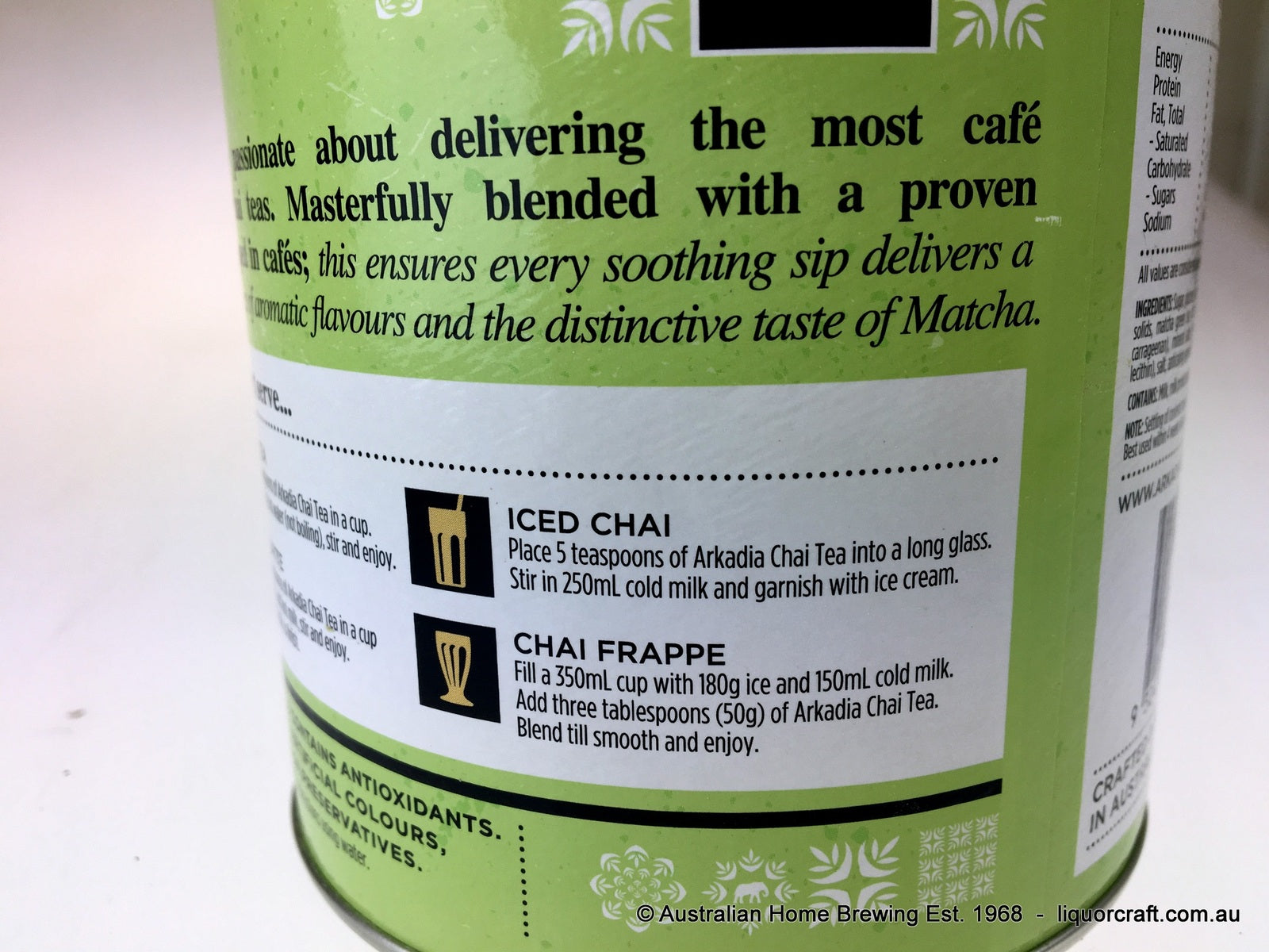 Arkadia Matcha Latte Chai 440g