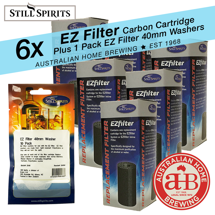 Still Spirits EZ FilterCarbon Cartridge x6, Washer Pkt