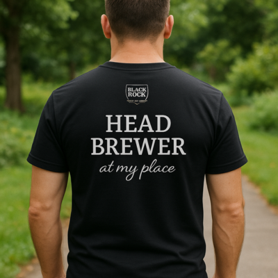 Black Rock Head Brewer T-Shirt — homebrewing and brewing supplies