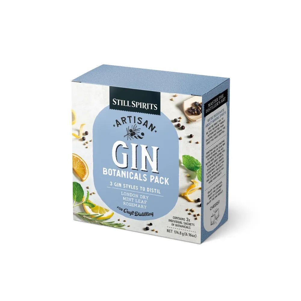 Still Spirits Artisan Gin Botanicals Pack - 3 pack London Dry, Rosemary & Mint Leaf Botanicals — gin botanicals for home d...