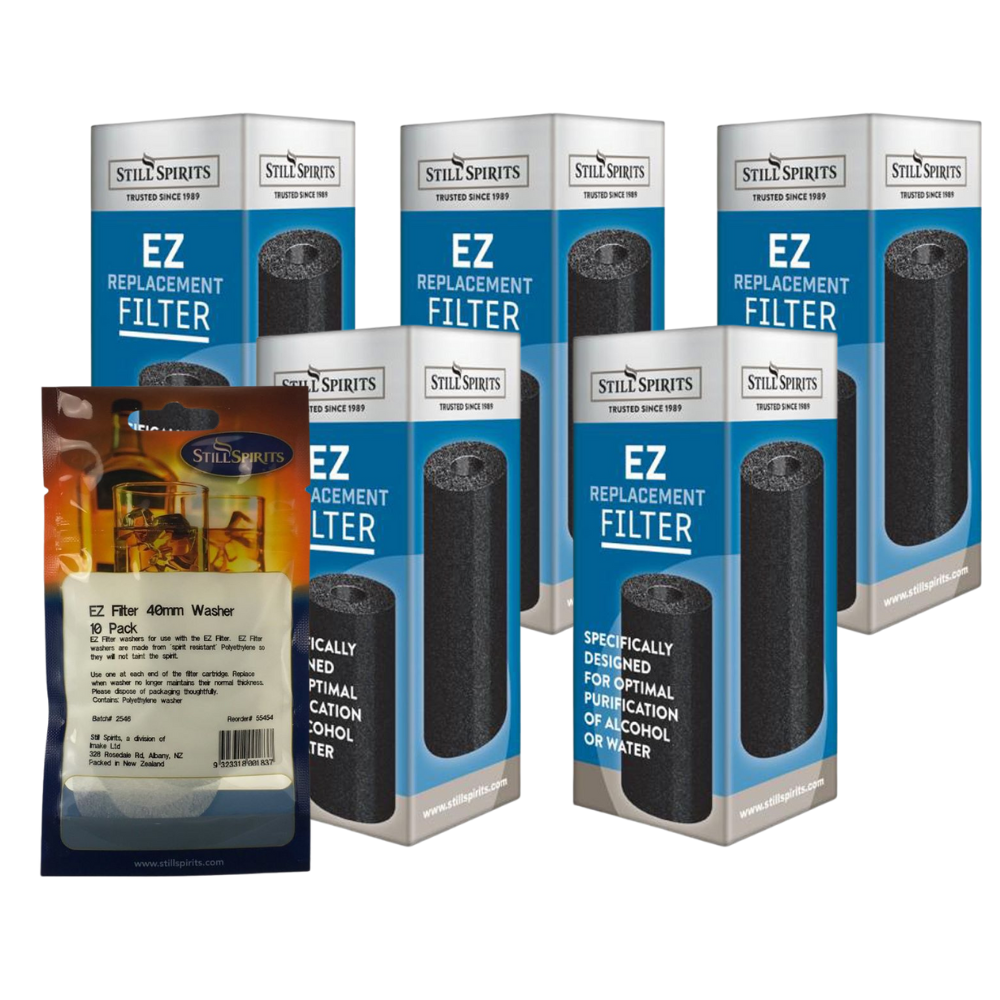Still Spirits EZ FilterCarbon Cartridge x6, Washer Pkt — turbo yeast for home distilling